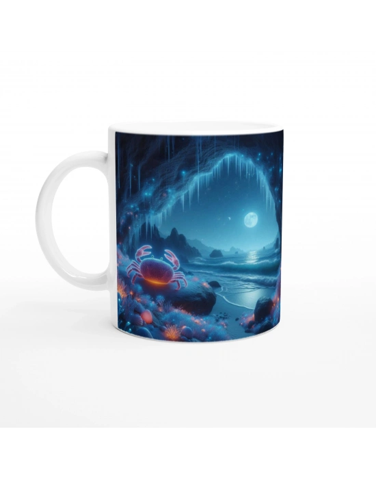 Yengeç Burcu Baskılı Kahve Kupası - Elementsel Doğa Krallığı Temalı Vs2