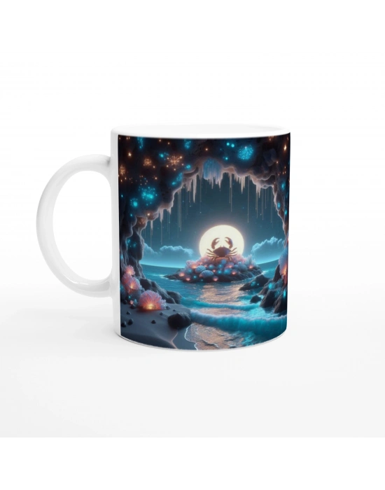 Yengeç Burcu Baskılı Kahve Kupası - Elementsel Doğa Krallığı Temalı Vs3