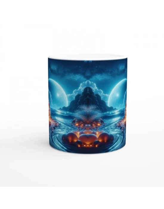Yengeç Burcu Baskılı Kahve Kupası - Elementsel Doğa Krallığı Temalı Vs4