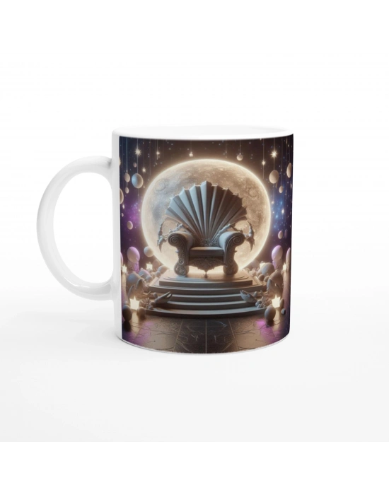 Yengeç Burcu Baskılı Kahve Kupası - Galaktik Taht Odası Temalı Vs1