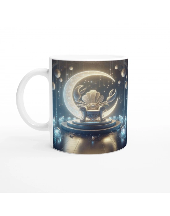 Yengeç Burcu Baskılı Kahve Kupası - Galaktik Taht Odası Temalı Vs2