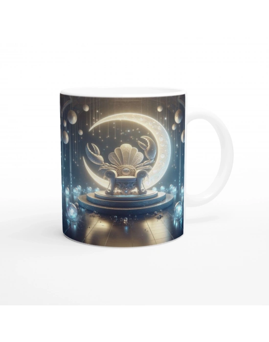 Yengeç Burcu Baskılı Kahve Kupası - Galaktik Taht Odası Temalı Vs2