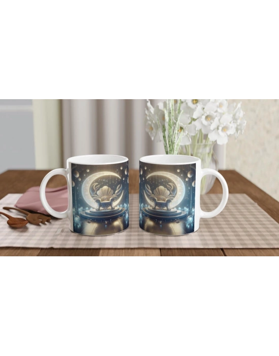 Yengeç Burcu Baskılı Kahve Kupası - Galaktik Taht Odası Temalı Vs2
