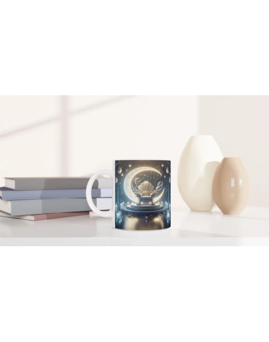 Yengeç Burcu Baskılı Kahve Kupası - Galaktik Taht Odası Temalı Vs2