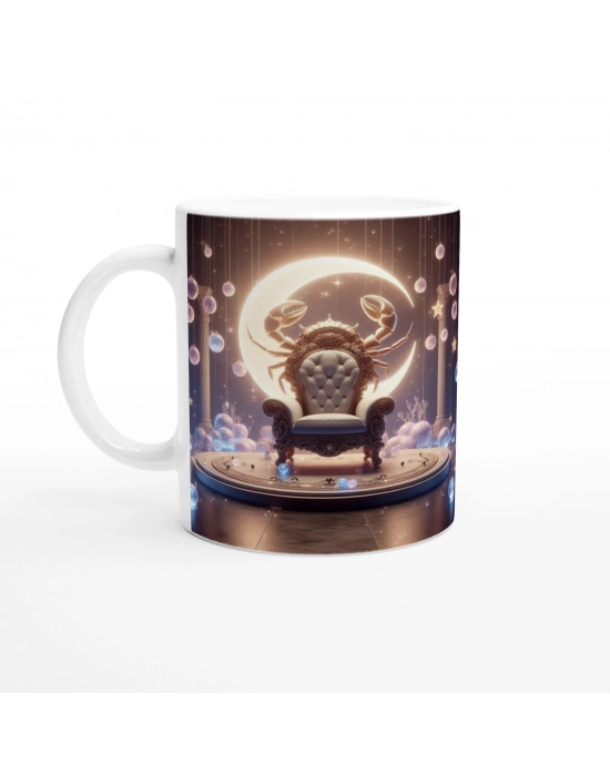 Yengeç Burcu Baskılı Kahve Kupası - Galaktik Taht Odası Temalı Vs3