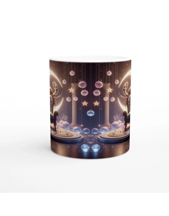 Yengeç Burcu Baskılı Kahve Kupası - Galaktik Taht Odası Temalı Vs3