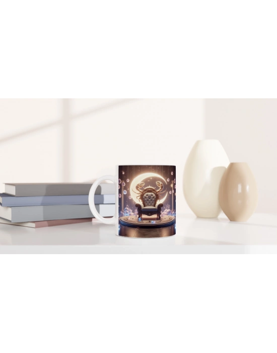 Yengeç Burcu Baskılı Kahve Kupası - Galaktik Taht Odası Temalı Vs3
