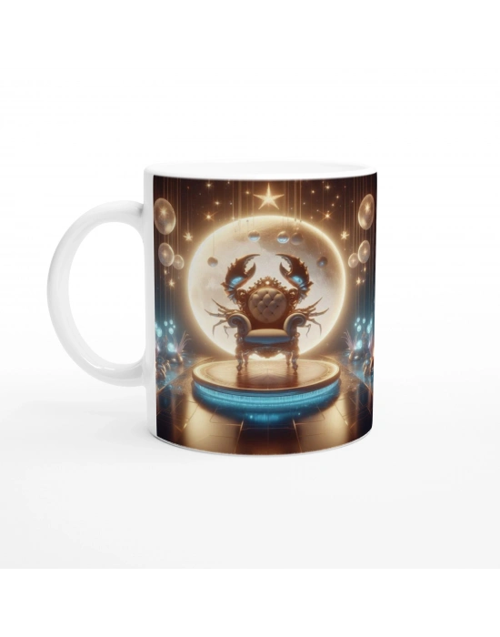 Yengeç Burcu Baskılı Kahve Kupası - Galaktik Taht Odası Temalı Vs4
