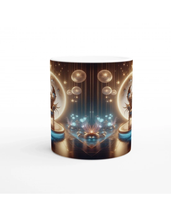 Yengeç Burcu Baskılı Kahve Kupası - Galaktik Taht Odası Temalı Vs4