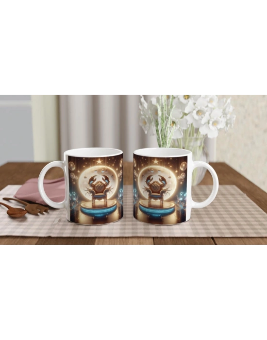 Yengeç Burcu Baskılı Kahve Kupası - Galaktik Taht Odası Temalı Vs4