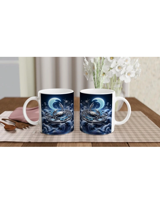 Yengeç Burcu Baskılı Kahve Kupası - Zamanın Çarkları Astroloji Mekanizması Vs1
