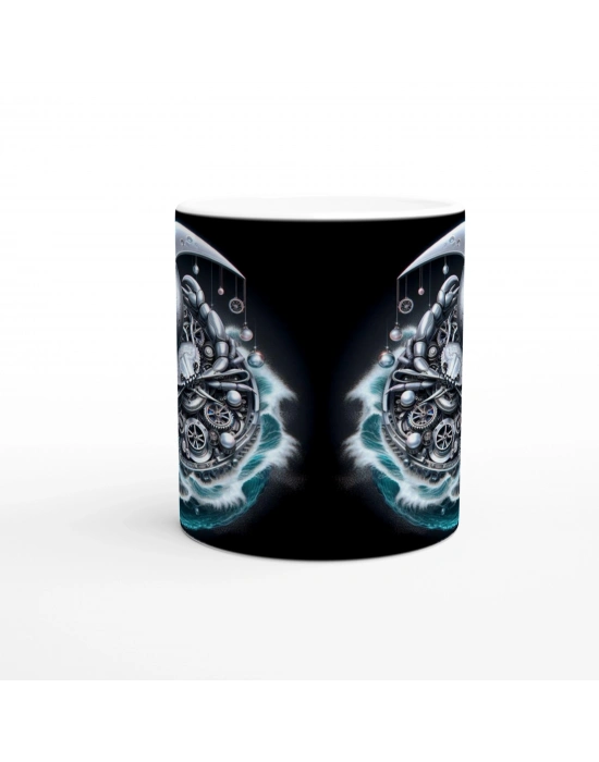 Yengeç Burcu Baskılı Kahve Kupası - Zamanın Çarkları Astroloji Mekanizması Vs2