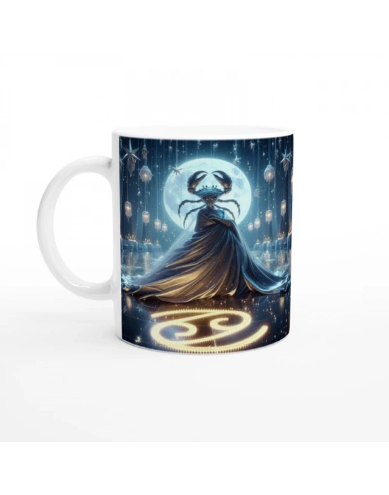 Yengeç Burcu Baskılı Kahve Kupası - Zodyak Maskeli Balo Vs4