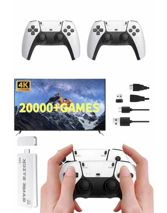 ® yeni nesil 3D 4K 2000 Oyunlu Game Stick Oyun Konsolu Çift Konsol