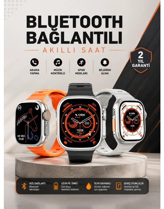 Yeni Nesil Akıllı Saat Adımsayar, GPS, Nabız Ölçer, Uyku ve Sağlık Takibi