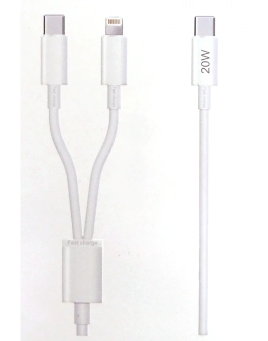 Yeni Nesil USB-C to Lightning USB-C Hızlı Şarj ve Data Kablosu 5.0A Hızlı Kablo 1 metre 20W