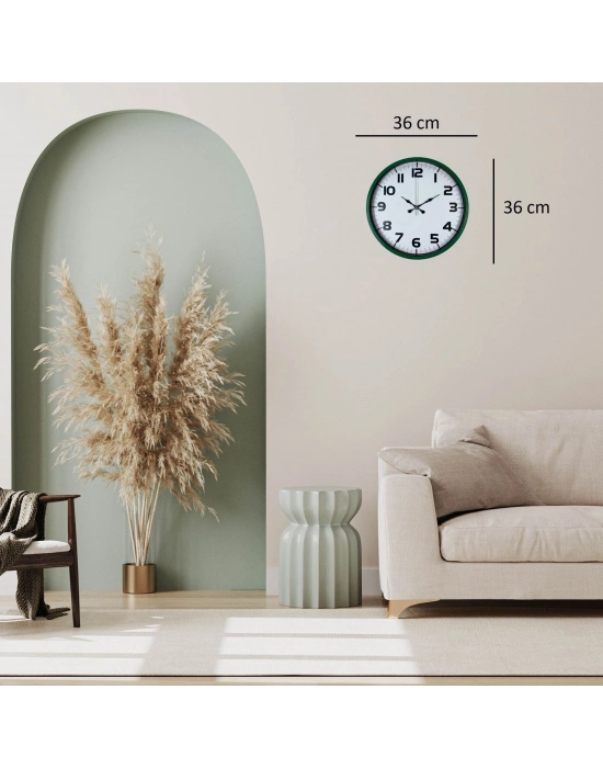Yeşil 36 Cm Zarif Duuvar Saati