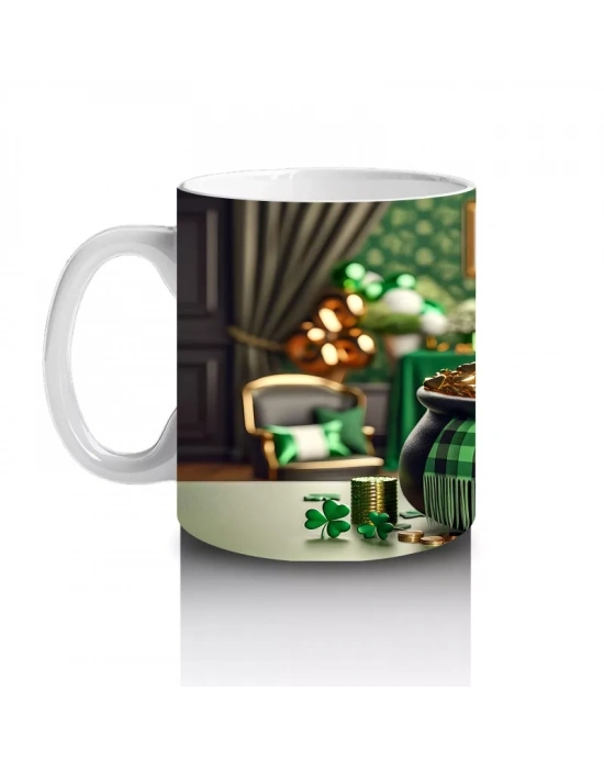 Yeşil Ceketli ve Şapkalı Yorkshire Terrier – Baskılı Kahve Kupası