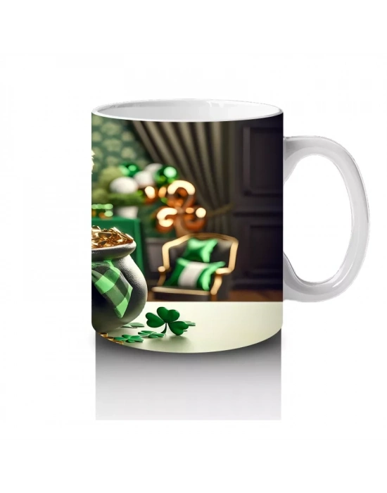 Yeşil Ceketli ve Şapkalı Yorkshire Terrier – Baskılı Kahve Kupası