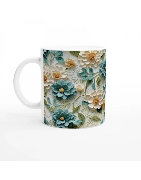 Yeşil Çiçek Harmanı Kupa Bardak