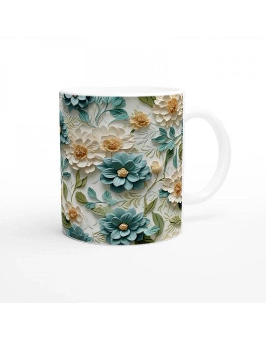 Yeşil Çiçek Harmanı Kupa Bardak