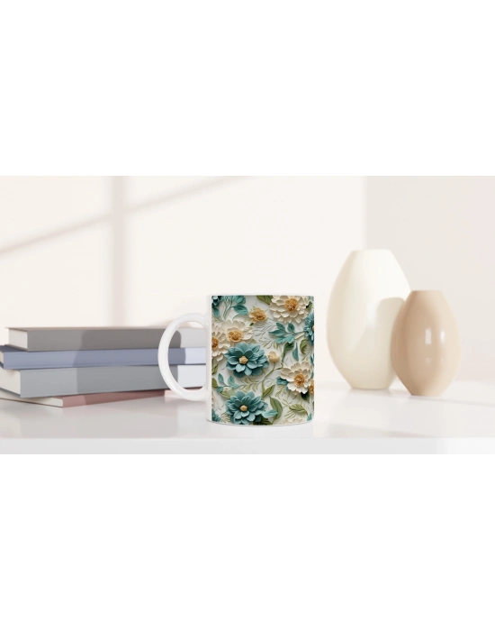 Yeşil Çiçek Harmanı Kupa Bardak