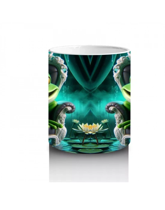 Yeşil Işıklı Perili Ev Figürlü Gotik Cadılar Bayramı Baskılı Kupa