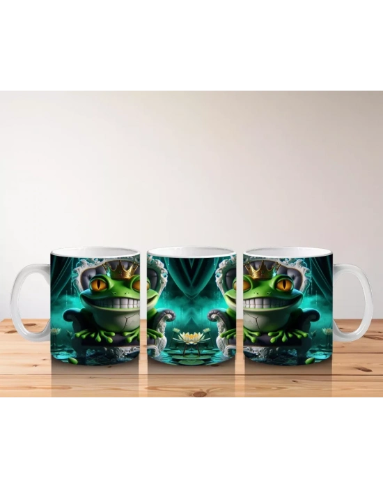 Yeşil Işıklı Perili Ev Figürlü Gotik Cadılar Bayramı Baskılı Kupa