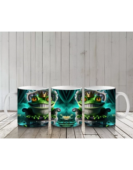 Yeşil Işıklı Perili Ev Figürlü Gotik Cadılar Bayramı Baskılı Kupa