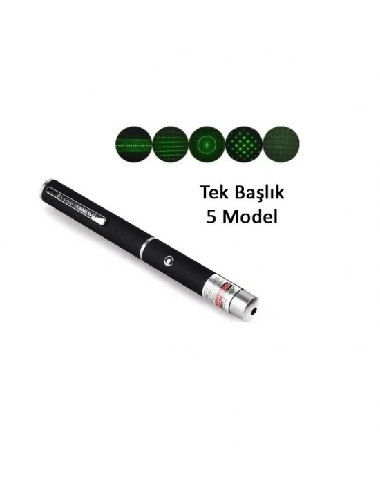 Yeşil Lazer Pointer 5000 Mw 15 Km Etkili (tek Başlık 5 Model)