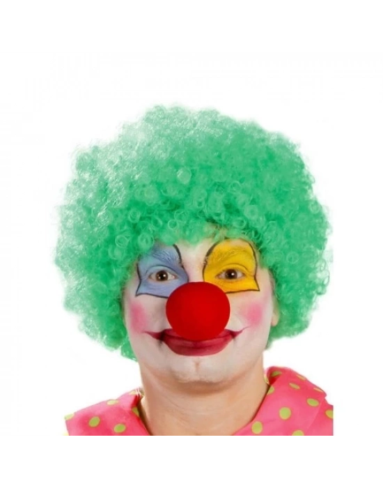 Yeşil Renk Kıvırcık Afro Palyaço Seti