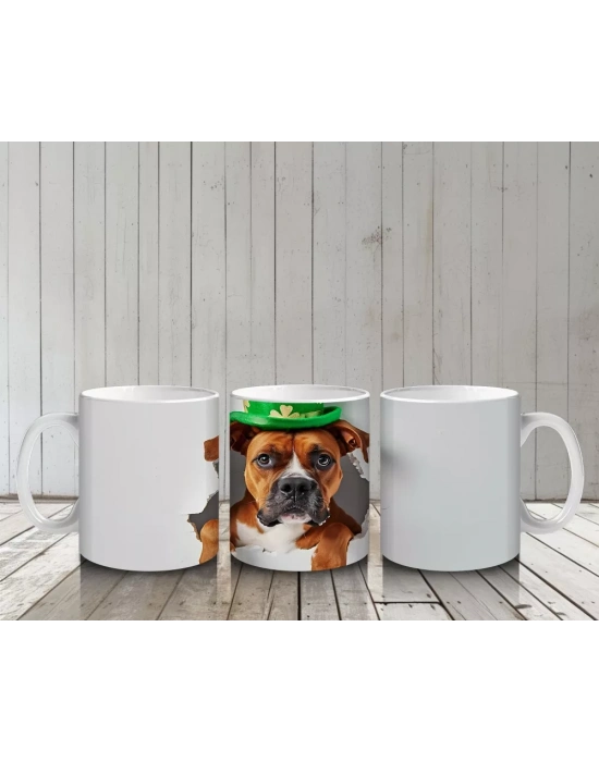 Yeşil Şapkalı Boksör – Baskılı Kahve Kupası