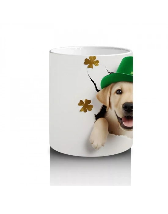 Yeşil Şapkalı Sarı Labrador – Baskılı Kahve Kupası
