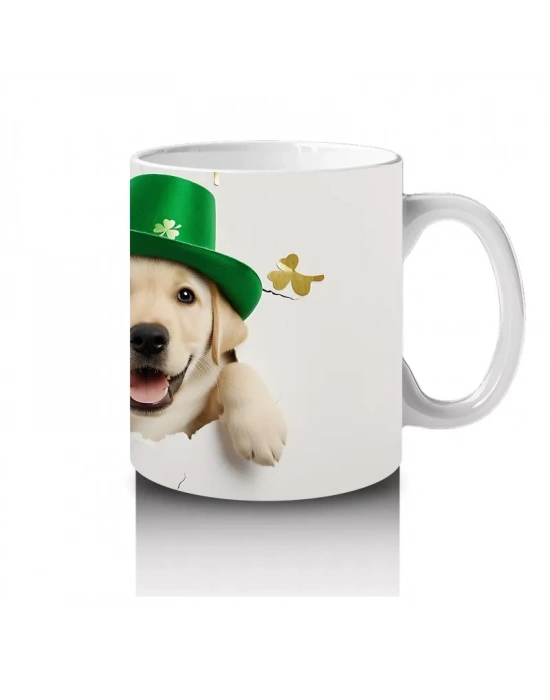 Yeşil Şapkalı Sarı Labrador – Baskılı Kahve Kupası