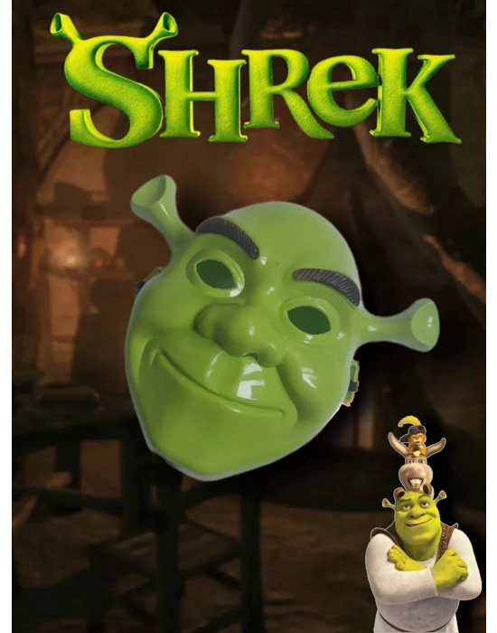 Yeşil Shrek Maskesi 21x25 cm
