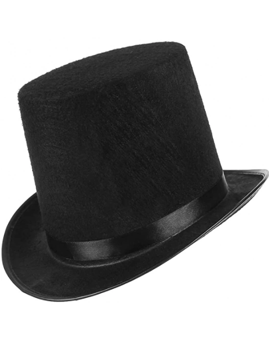 Yetişkinler İçin Siyah Renk Ringmaster Sihirbaz Şapkası Silindir Şapka