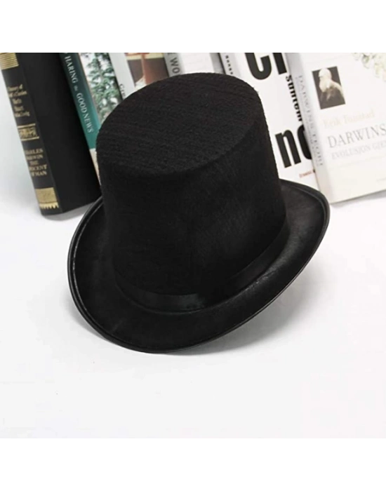 Yetişkinler İçin Siyah Renk Ringmaster Sihirbaz Şapkası Silindir Şapka