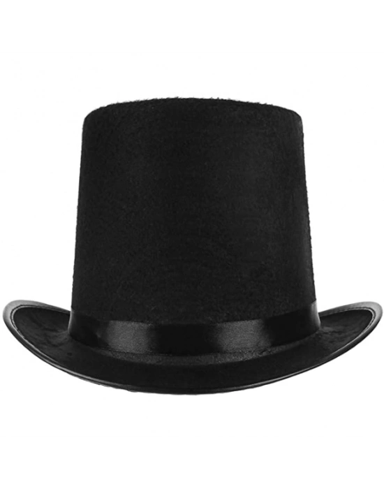 Yetişkinler İçin Siyah Renk Ringmaster Sihirbaz Şapkası Silindir Şapka
