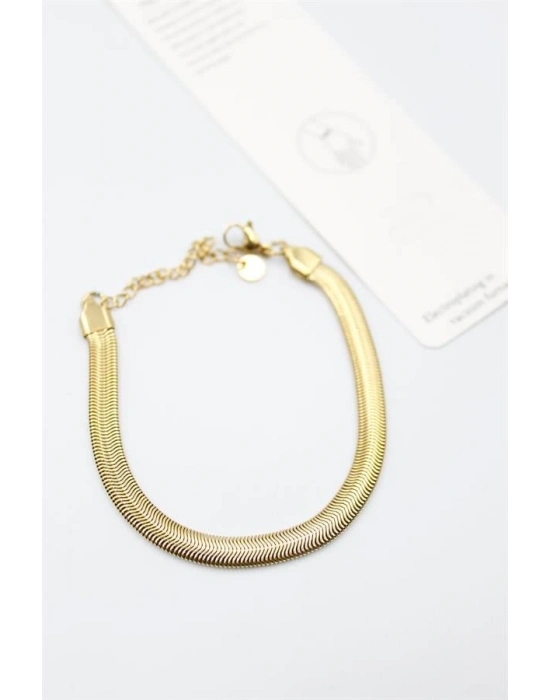 Yılan Zincir Bileklik - Altın