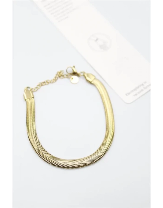 Yılan Zincir Bileklik - Altın