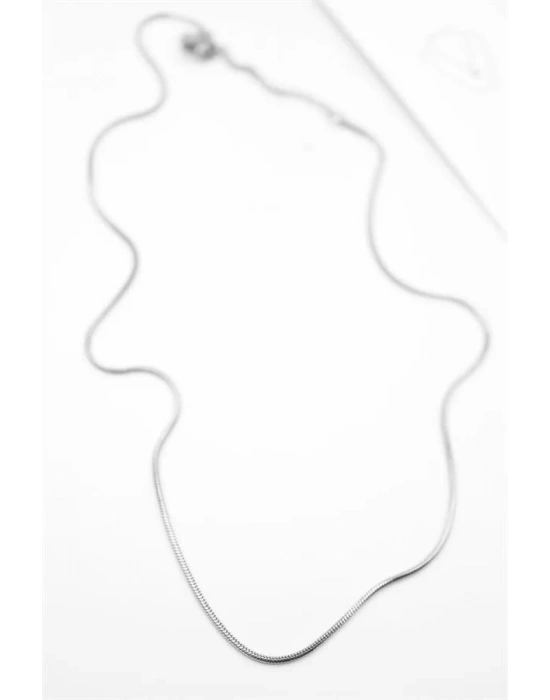 Yılan Zincir Kolye - 46cm - Gümüş