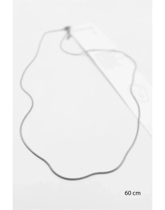 Yılan Zincir Kolye - 60cm - Gümüş