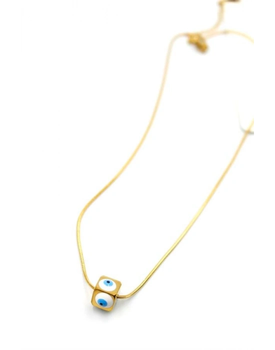 Yılan Zincirli Nazar Kolye - Altın