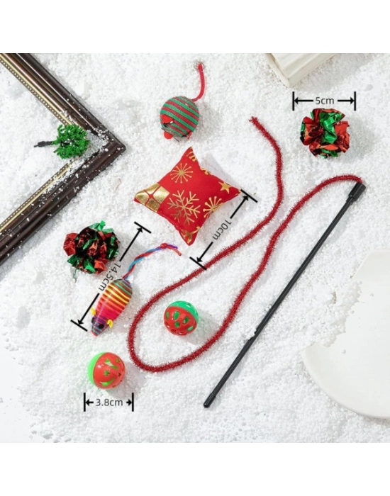 Yılbaşı Konseptli Kedi Oyuncak Seti