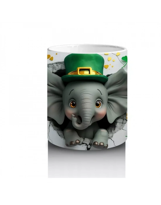 Yılbaşı Masasında Şapkalı Köpek – Baskılı Kahve Kupası