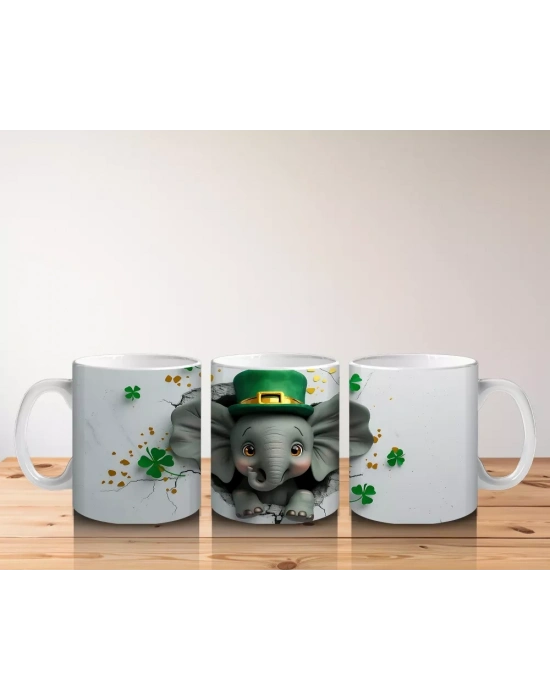 Yılbaşı Masasında Şapkalı Köpek – Baskılı Kahve Kupası