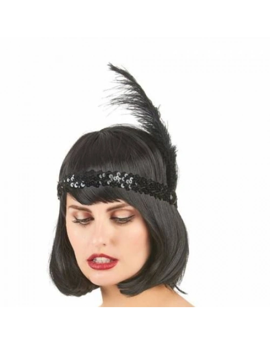 Yılbaşı Saç Tüyü Saç Bandı Siyah Renk