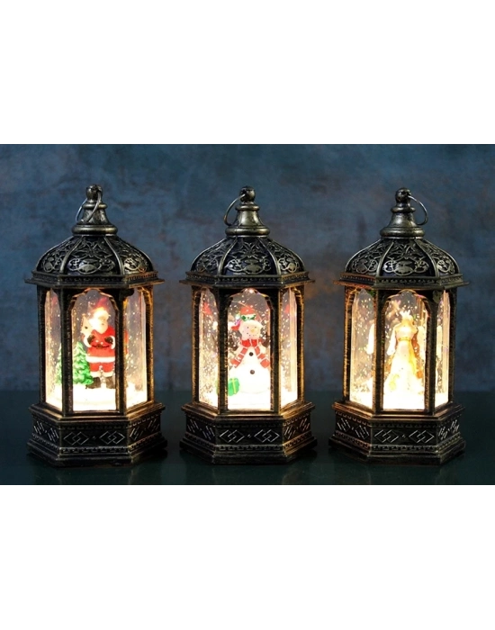 Yılbaşı Temalı Işıklı Kar Küresi Alk3219