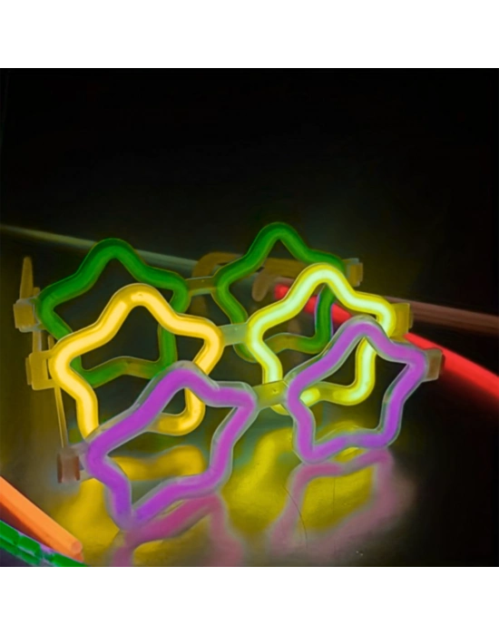 Yıldız Glow Partisi Gözlüğü - 12 Adet