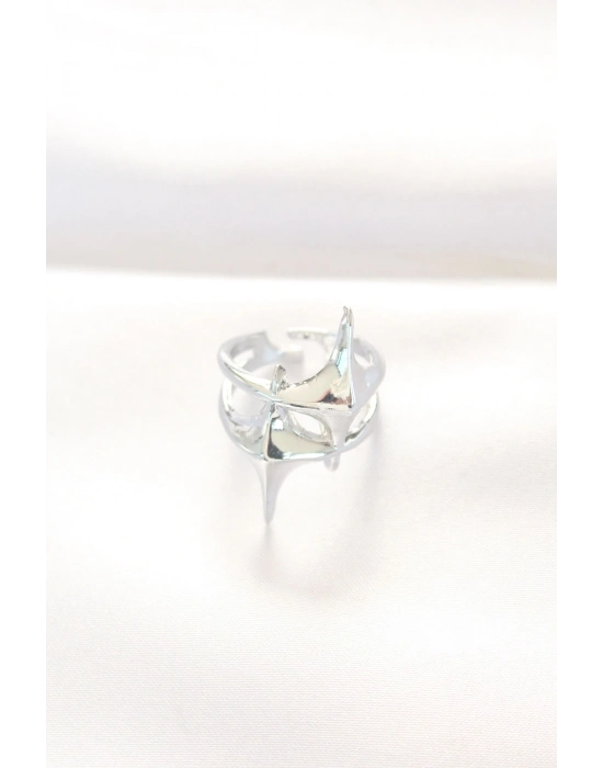 Yıldız Model Silver Renk Ayarlanabilir Yüzük